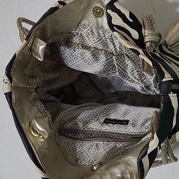 💥3for$12💥 New Directions Zebra Print Bag with Braided Rope Shoulder Straps - Picture 3 of 15